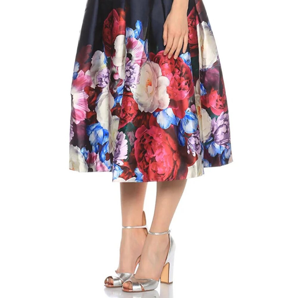 TED BAKER Valkia Blushing Bouquet Fit & Flare Midi Dress Size 3 / US 8 - Picture 5 of 15